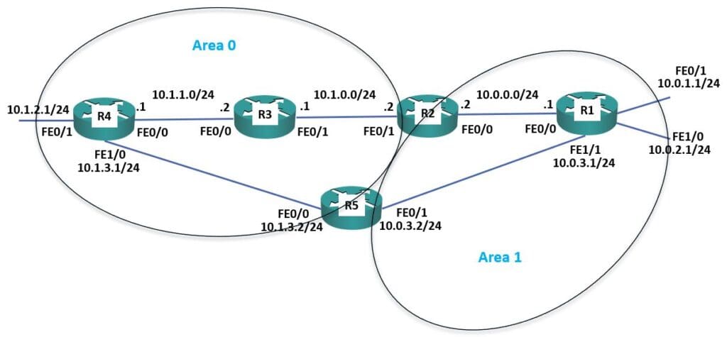 DR and BDR Configuration Topology