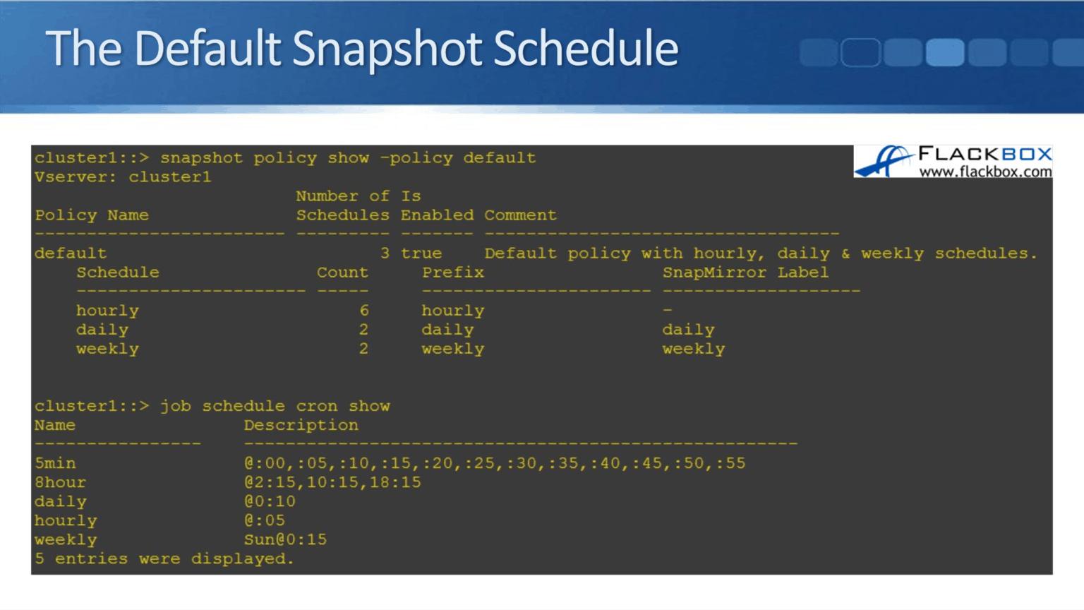 NetApp Snapshot Schedules FlackBox