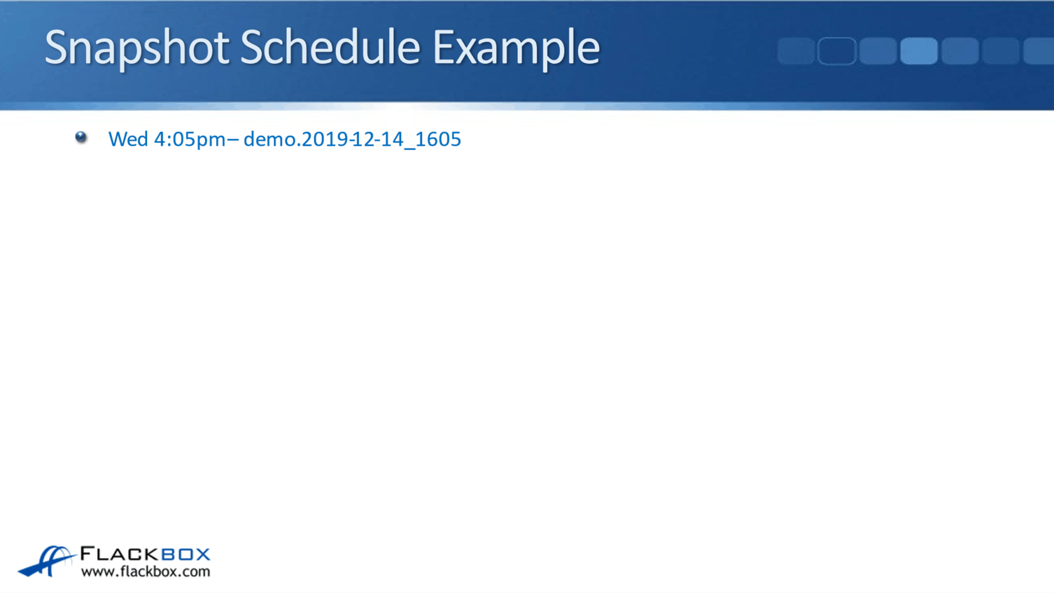 NetApp Snapshot Schedules FlackBox