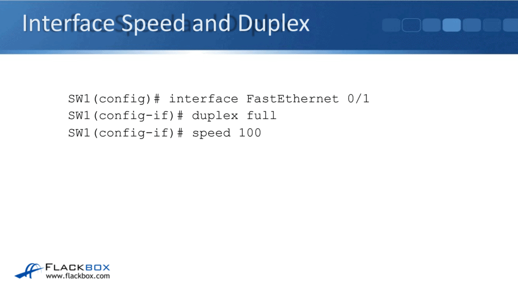 Cisco Speed And Duplex Settings FlackBox 