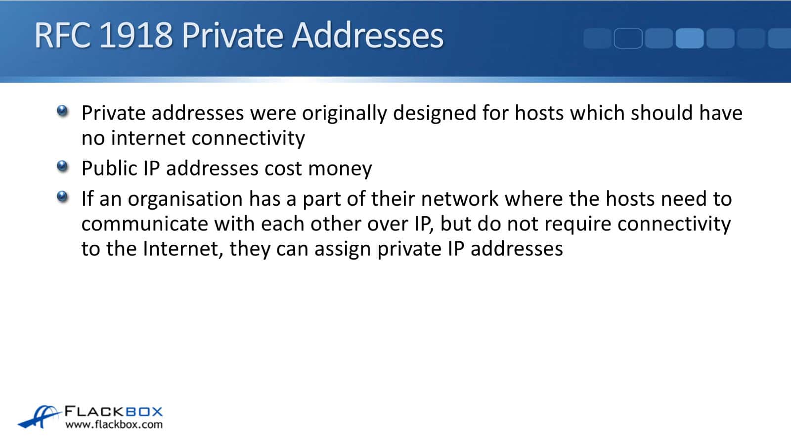 RFC 1918 Private Addresses